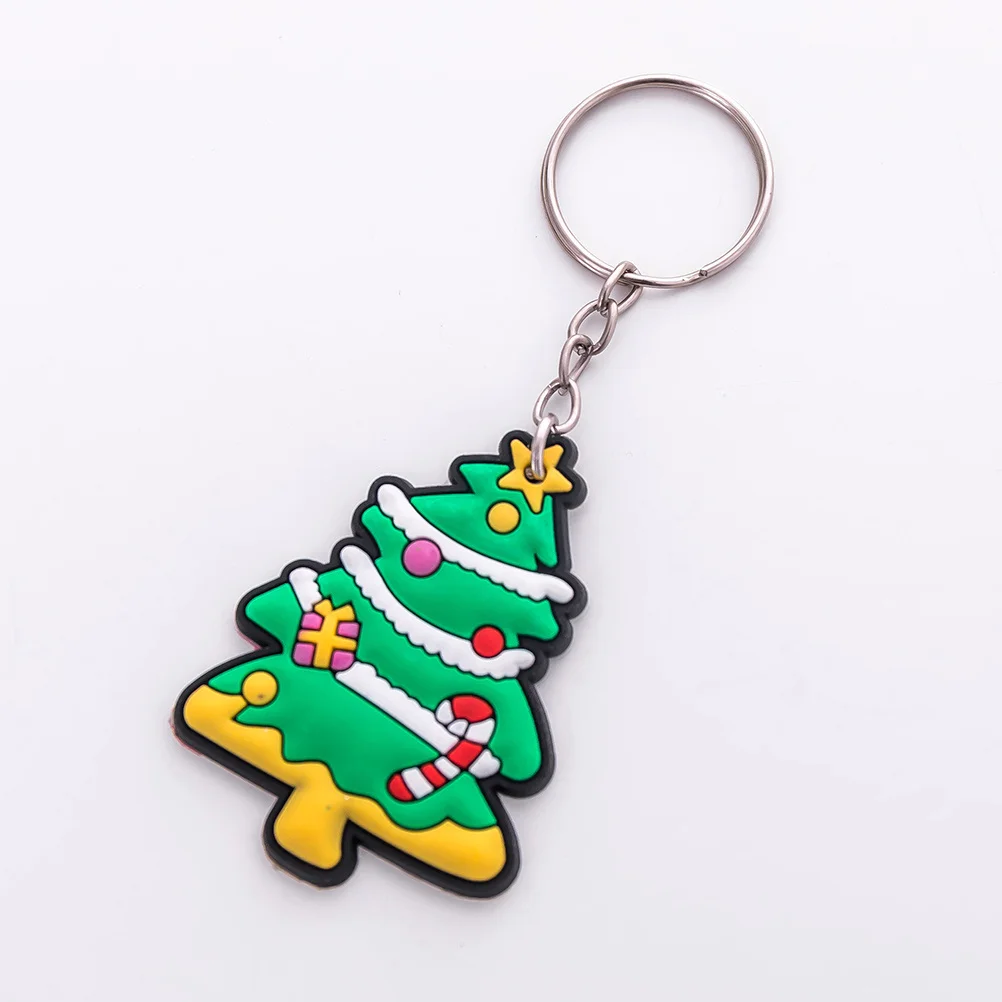 

12Pcs Durable Christmas Tree Keychain Santa Pendant Creative Decoration for Bag Phone Car Christmas Keychain Santa Keyring