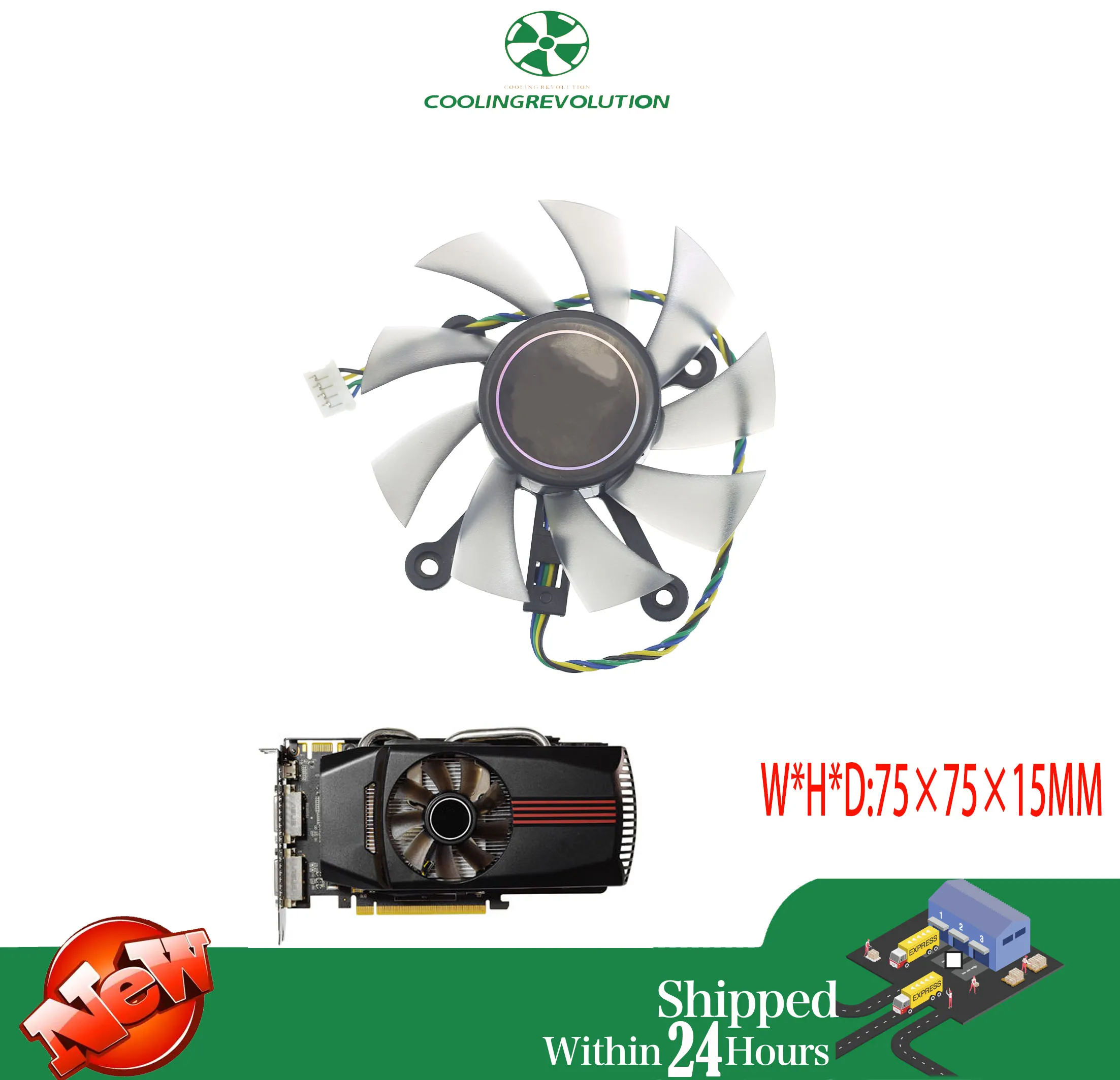 75MM FD8015U12S DC12V 0.5AMP 4PIN Cooler Fan For ASUS GTX 560 GTX550Ti HD7850 Graphics Video Card Cooling Fans