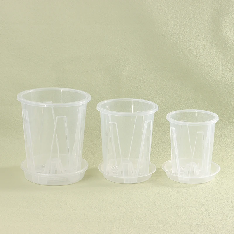 Vaso de flores transparente com controle de raiz, bandeja para plantio de orquídeas phalaenopsis com estôata, vaso de flores para decoração de jardinagem doméstica, 1 peça