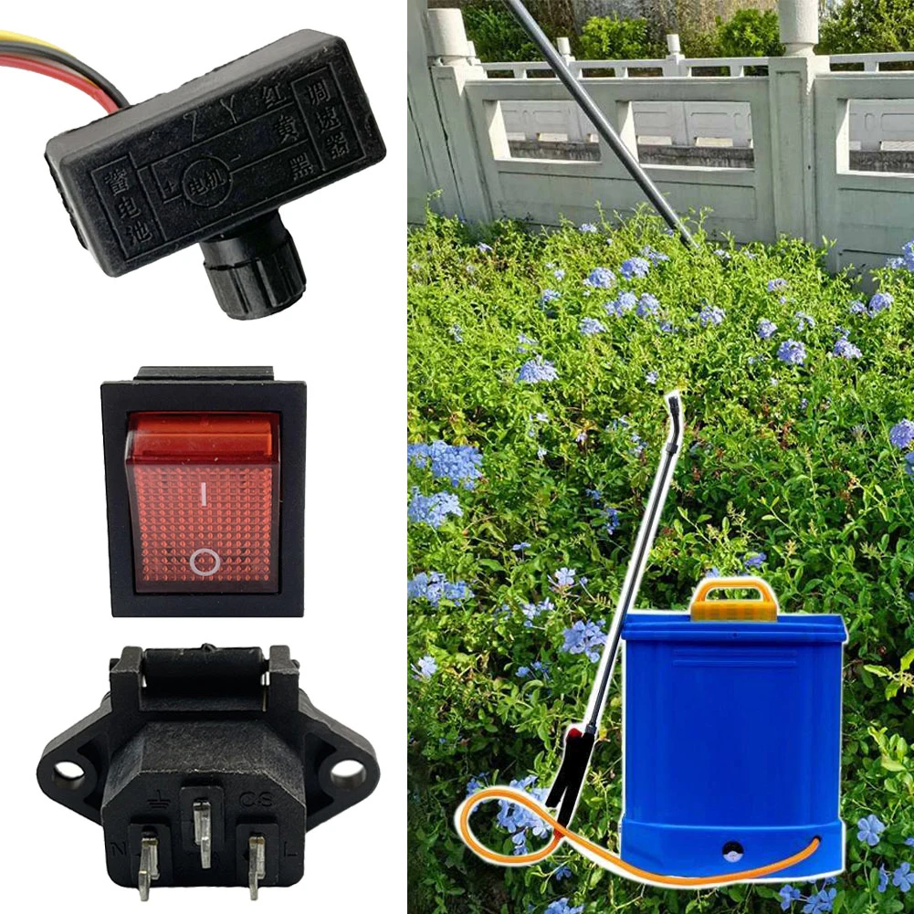 3pcs Electric Sprayer Charging Accessories Set 12V Speed Adjustment Power Switch Agricultural Insecticide Sprayer Accessories