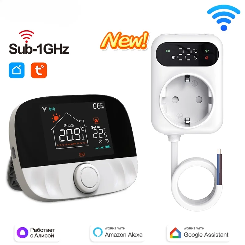 Wifi Thermostat Water Gas Boiler Rf433 Wireless Temperature Controller Socket Receiver Voice Alexa Google Home Alice