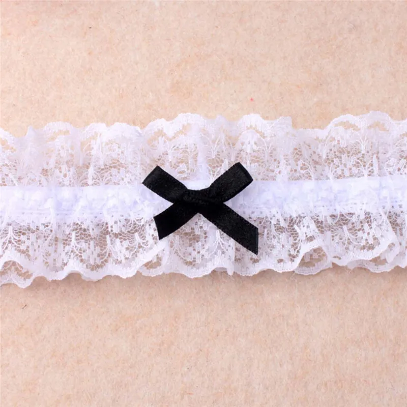 Women Stocking Garter Belt Girl Bridal Lace Flowers Blue Leg Ring Loop For Princess Cosplay Wedding Party view 3