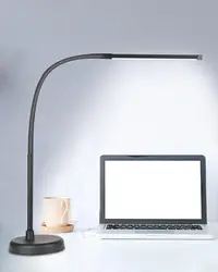 LOOPITYS-Lámpara LED de escritorio, brazo oscilante, lámpara de tarea Architect con cuello de cisne largo y Flexible, 3 modos de Color y adaptador USB