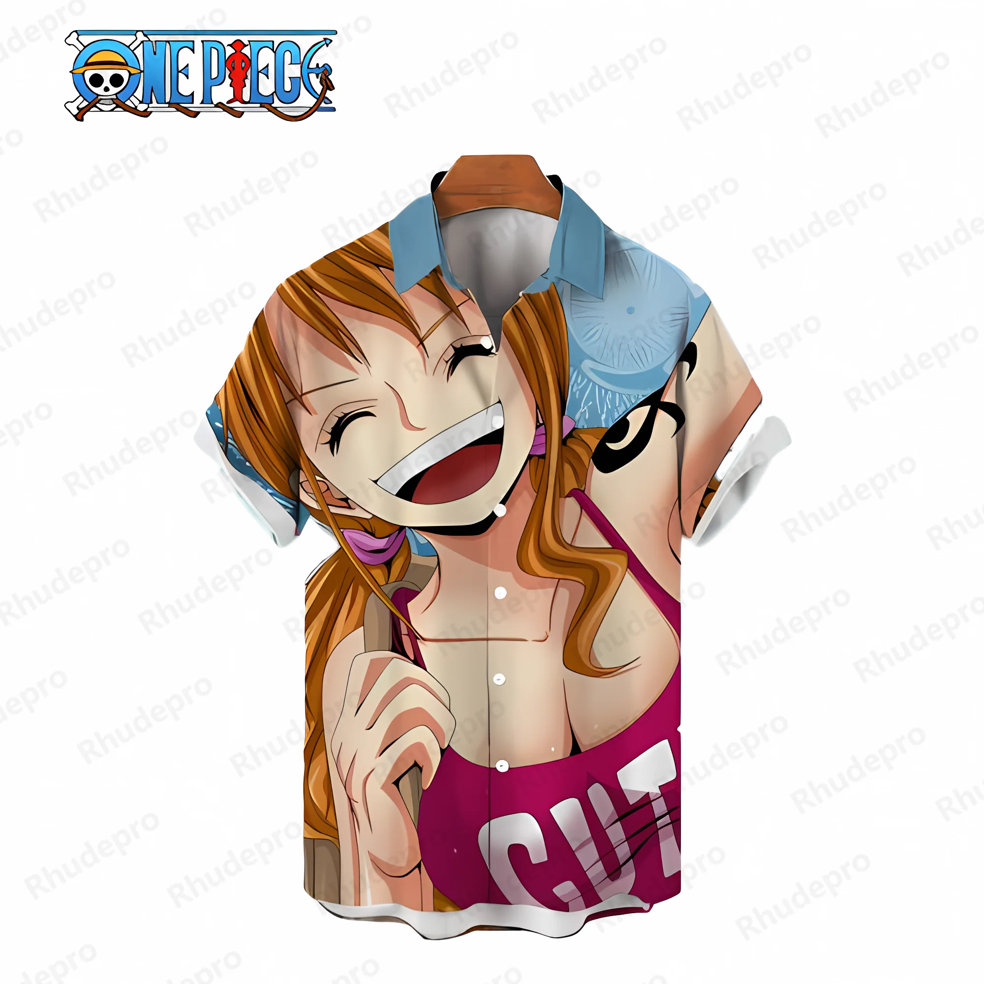 Mens Clothes Monkey D Luffy Anime Shirts and Blouses One Piece Streetwear Blouse Men's Cool Tops Harajuku Social Shirt Hawaiil