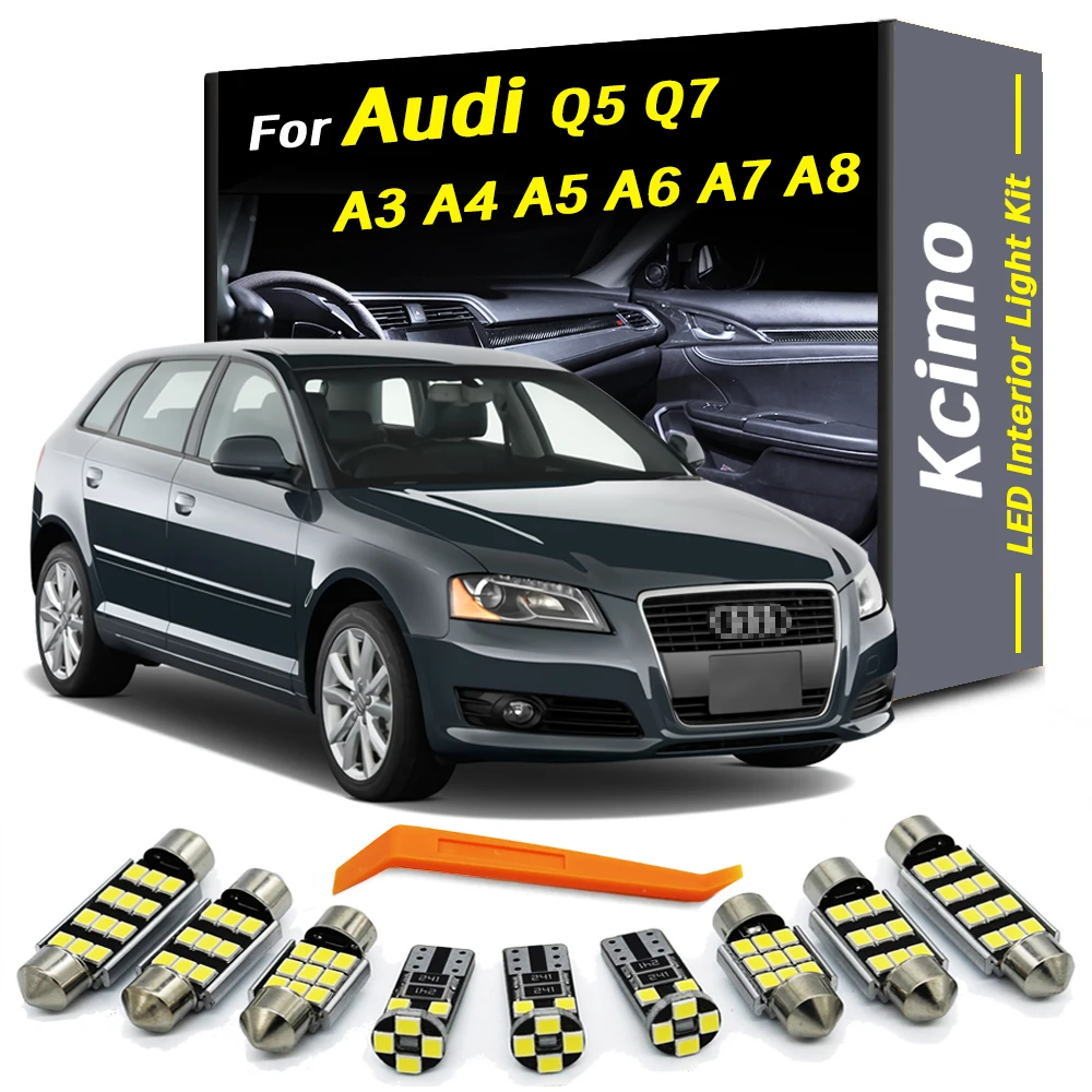 

Kcimo No Error LED Interior Light Kit For Audi A3 S3 8L 8P 8V A4 S4 B5 B6 B7 B8 A5 S5 A6 S6 C5 C6 C7 A7 S7 A8 S8 D3 Q5 SQ5 Q7 4L