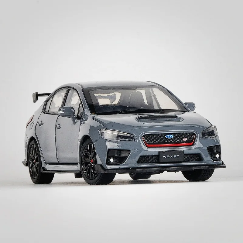 1/32 Subaru STI WRX S207 Toy Car Miniature Model JKM Diecast Alloy Racing Model Lighting Doors Openable Collection Gift For Boy