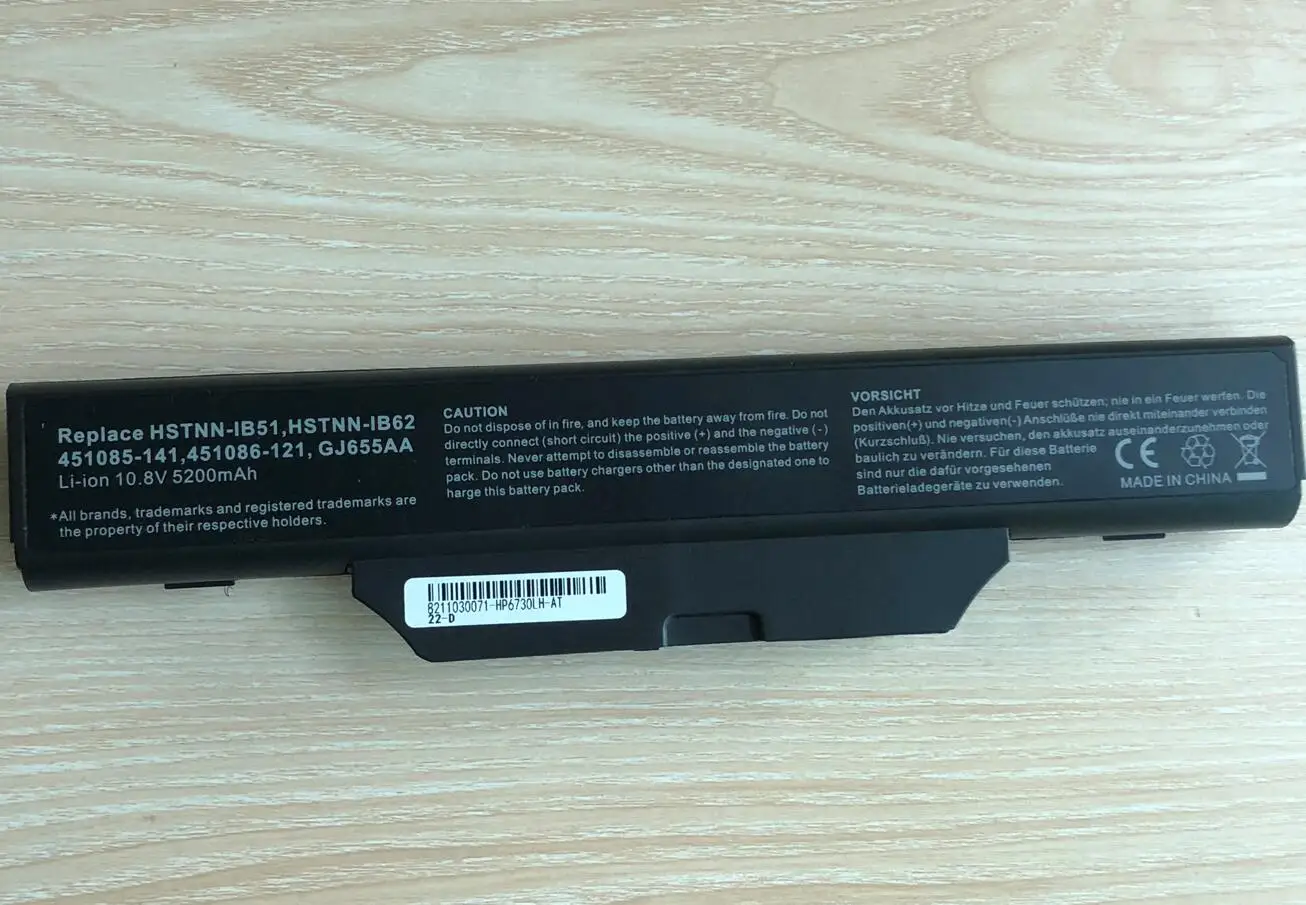 Laptop Battery for HP COMPAQ 510 550 610 615 6720s 6730s 6735s 6820s 6830s HSTNN-IB51/LB51/IB62/OB62