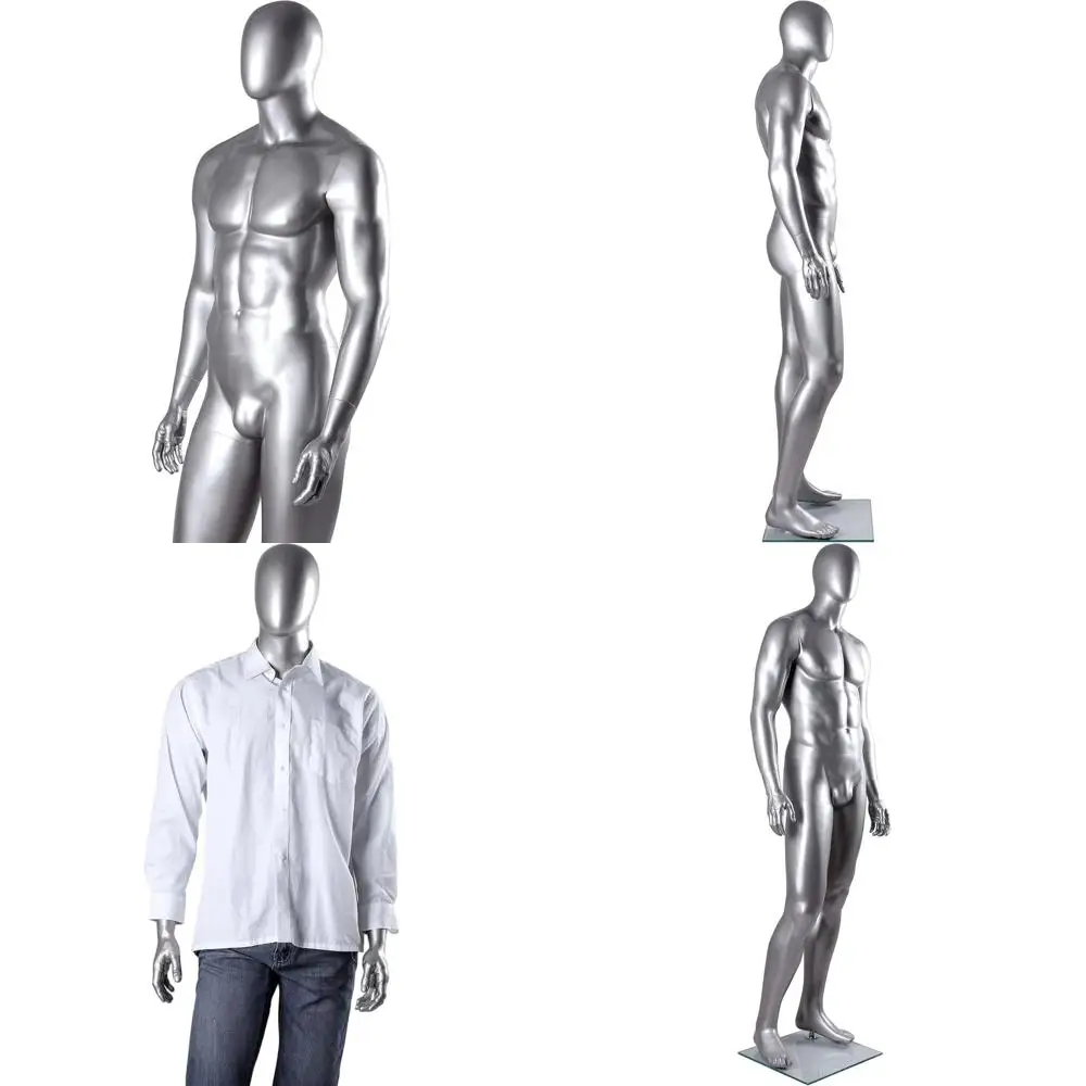 

Стильный мужской манекен-дисплей серебристого цвета