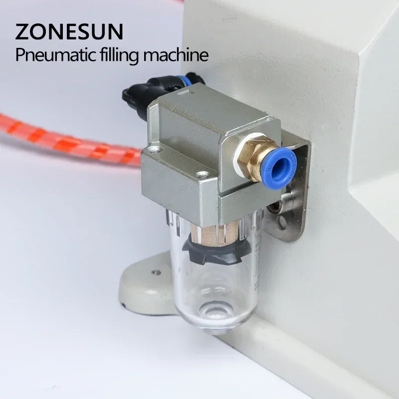 ZONESUN-máquina de llenado de botellas líquidas, pistón de acero inoxidable, Pedal Manual, crema, champú, miel, relleno líquido viscoso, ZS-A02