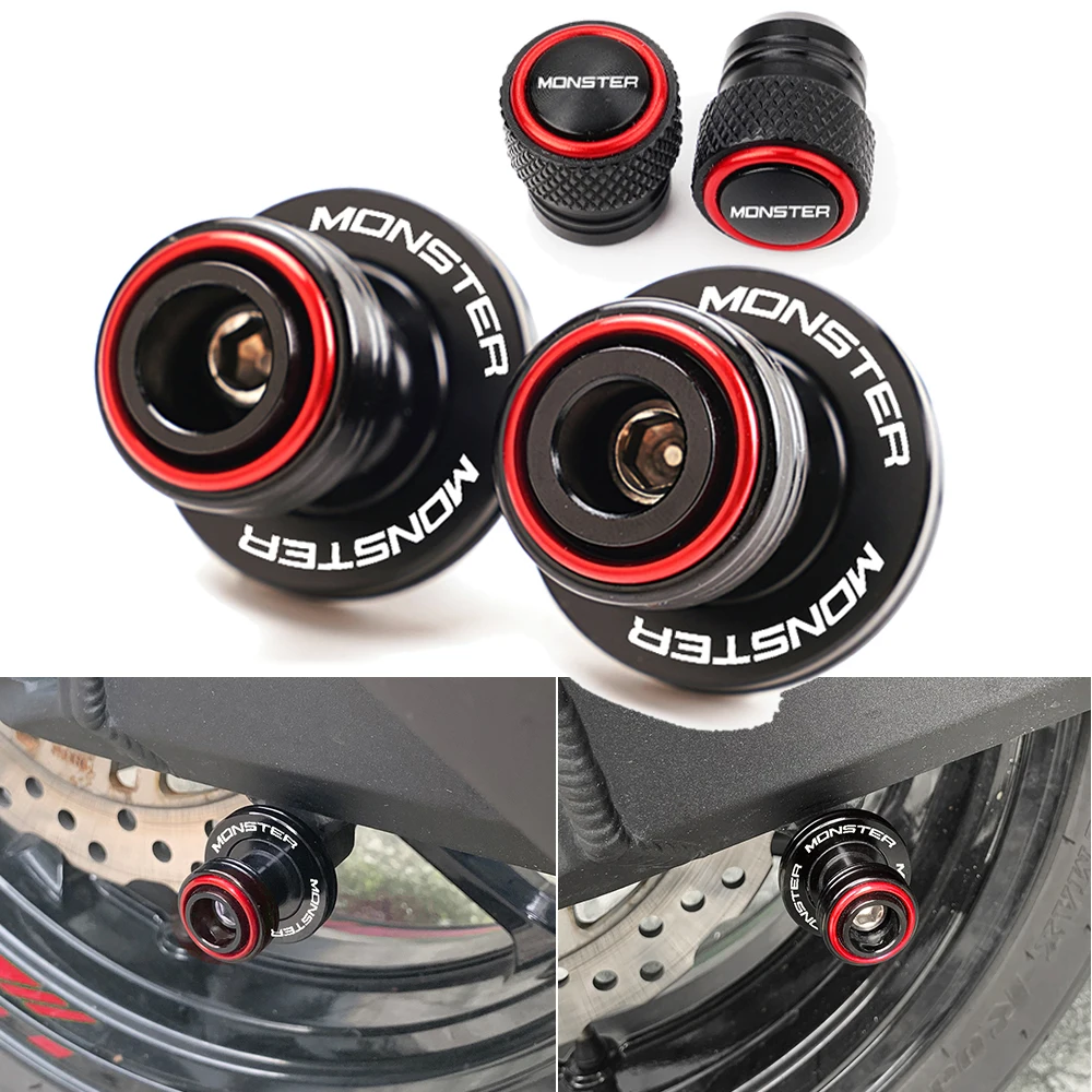 

For Ducati MONSTER 937 950 SP 821 Monster 695 696 796 797 1200 600 620 696 S20R Motorcycle Swingarm Spools Slider Stand Bobbins