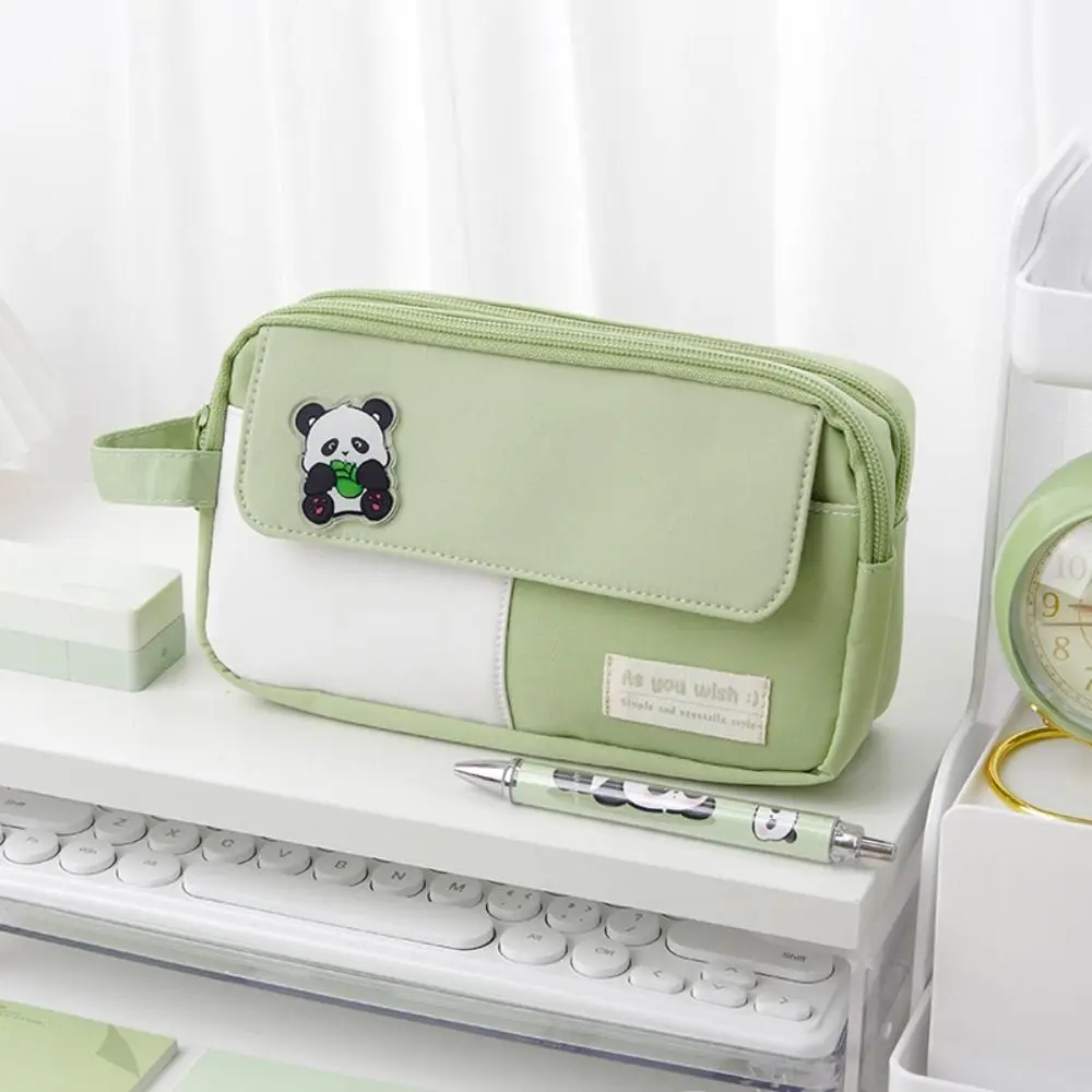 

Cosmetic Pouch Aesthetic Pencil Bag Desktop Organizer Multilayer Stationery Pouch Large Capacity Canvas Pen Pencil Cases Student