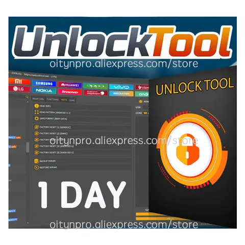 UNLOCKTOOL 1 Day license UNLOCK TOOL Repairing tools Unlocktool.net for Android mobile fixing