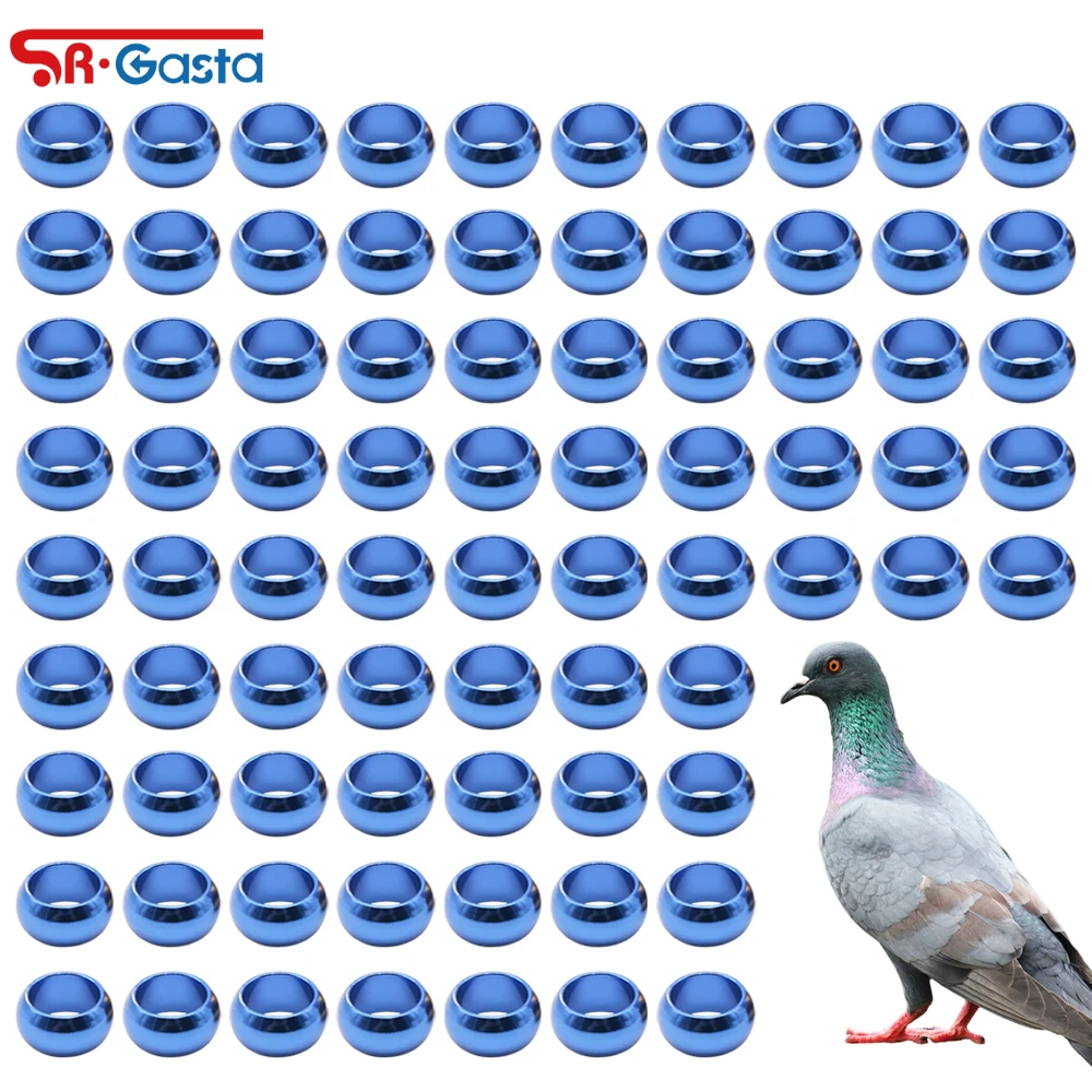 60 pcs ID 8/10mm Aluminum Pigeon Foot Ring Without Number Bird Foot Ring Outdoor Flying Training Identification Pigeons Carry