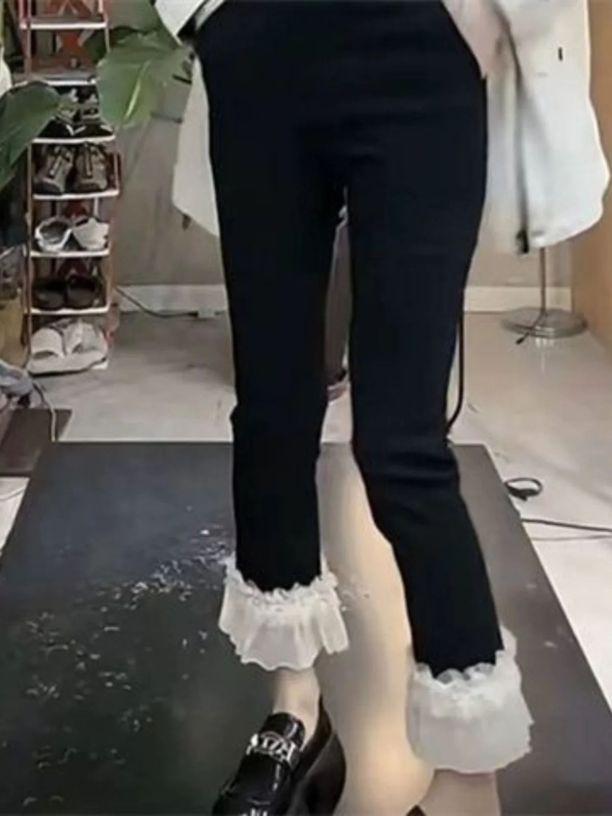 Fashionable Casual Pants with Mesh Splicing Design And Bead Foot Dongda Gate Summer 2026 New Arrival Straight Leg Pants