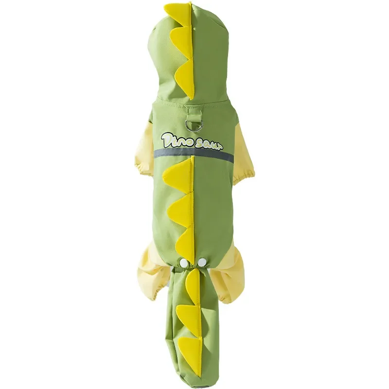 3D Dinosaur Dog Raincoat Waterproof Pet Poncho for Medium Large Dogs Golden Retriever Outdoor Puppy Apparel