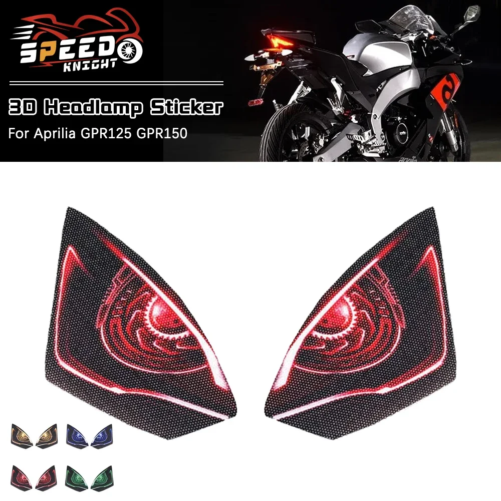 For Aprilia GPR 125 GPR 150 GPR125 GPR150 Motorcycle 3D Front Windshield Headlamp Sticker Protective Headlamp Sticker