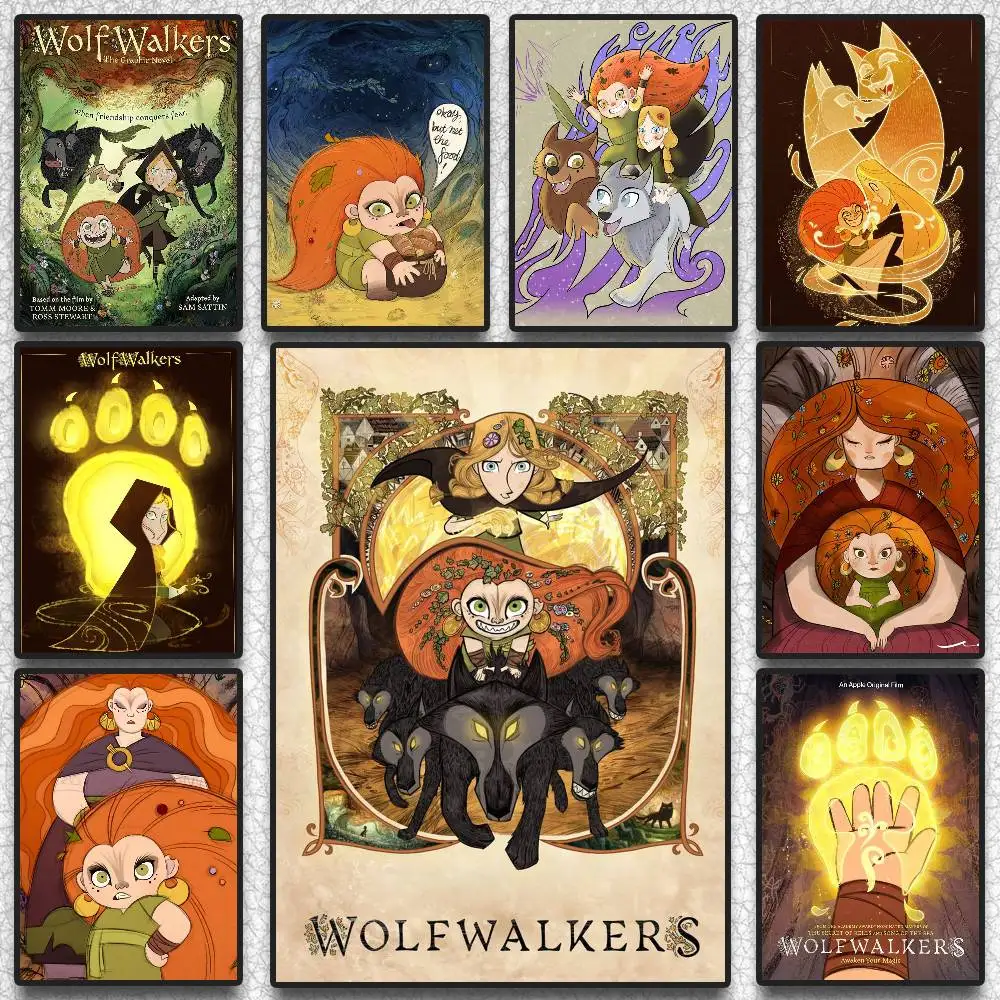 ملصق أيرلندا W-Wolfwalkers عالي الدقة على الحائط اللاصق المقاوم للماء وغرفة المعيشة المنزلية وغرفة النوم والديكور الجمالي