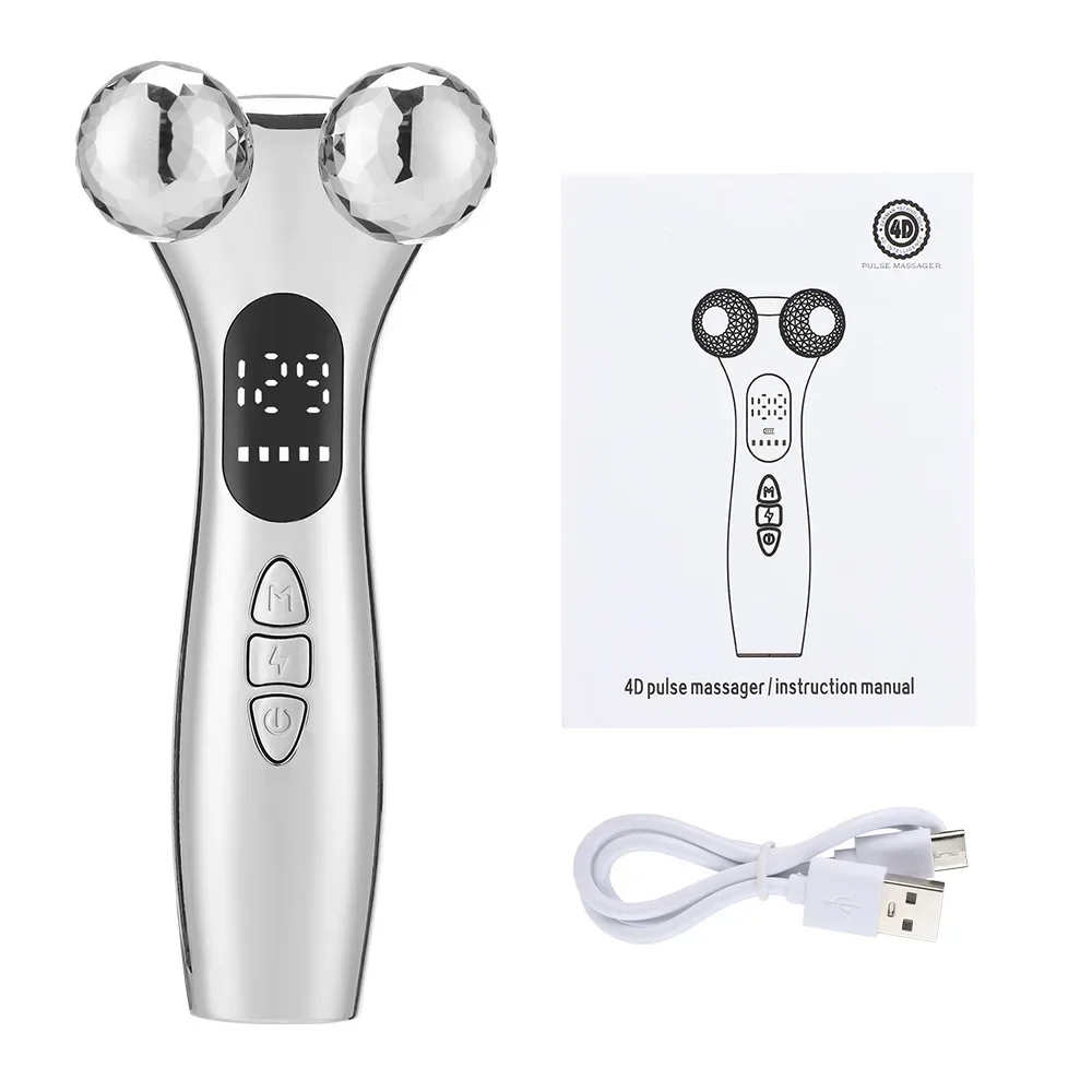

Microcurrent Facial Roller Slimming Device Face Lift Massager Skin Tightening Tool Electric Rejuvenation for Home Use