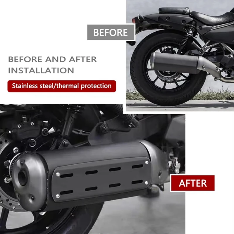 For Kawasaki Eliminator 500 Motorcycle Exhaust Pipe Cover Anti-Scald Cover Heat Shield Protective Accessories