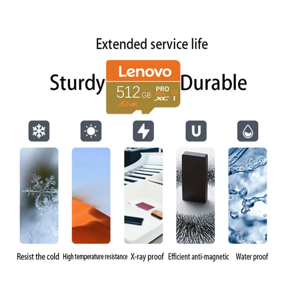 Lenovo 2TB Micro TF SD Card U3 High Speed 1TB SD Card A2 TF Card 512GB Memory Card 128GB For Camera UAV SD Adapter