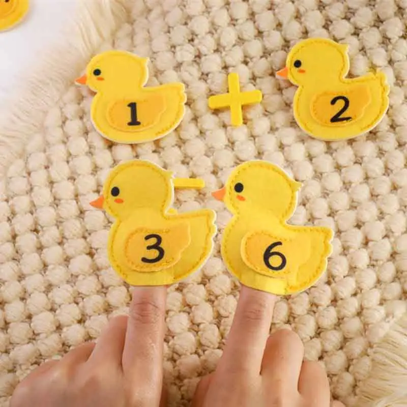 Children's Puzzle Toys Fingers Numbers Addition And Subtraction Set Baby Soothing Duck Finger Puppets Early Education Toys