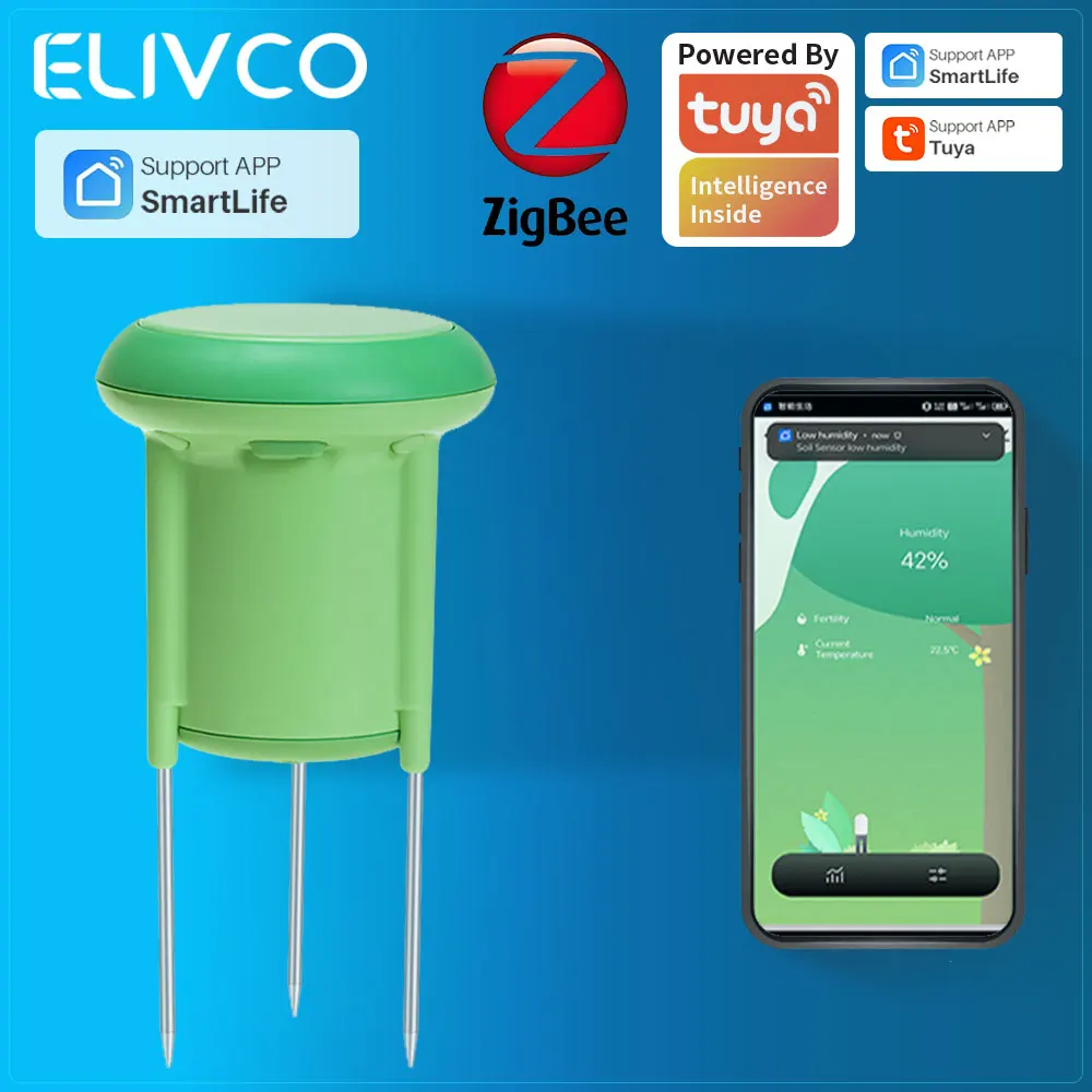 

Zigbee 3.0 Tuya Smart Soil Sensor Planting Temperature Humidity Meter Thermo Hygrometer Garden Automation Irrigation Detector
