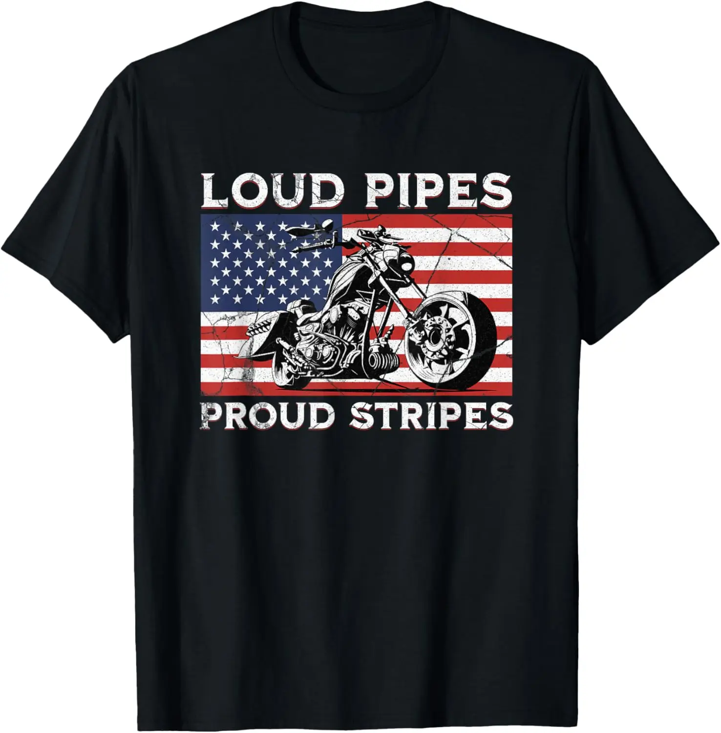 

Patriotic Old Biker American US Flag Vintage Motorcycle T-Shirt