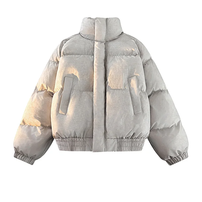 Winter Men Down Coat Fashion Thicken Warm Stand Collar Zipper Male Outerwear Simple Long Sleeve Loose Versatile Man Jacket
