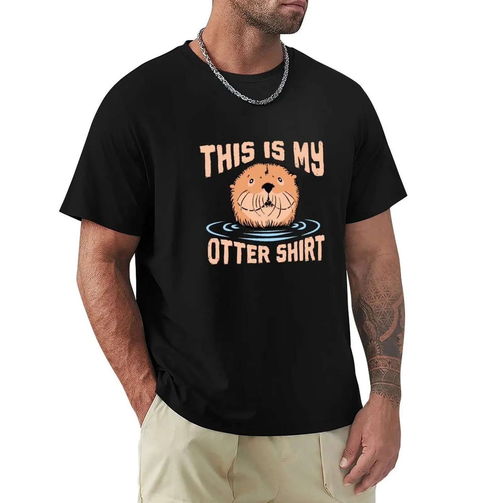 This is my otter shirt cute and funny animal bathing in the sea T-Shirt anime t shirts summer top mens t shirt