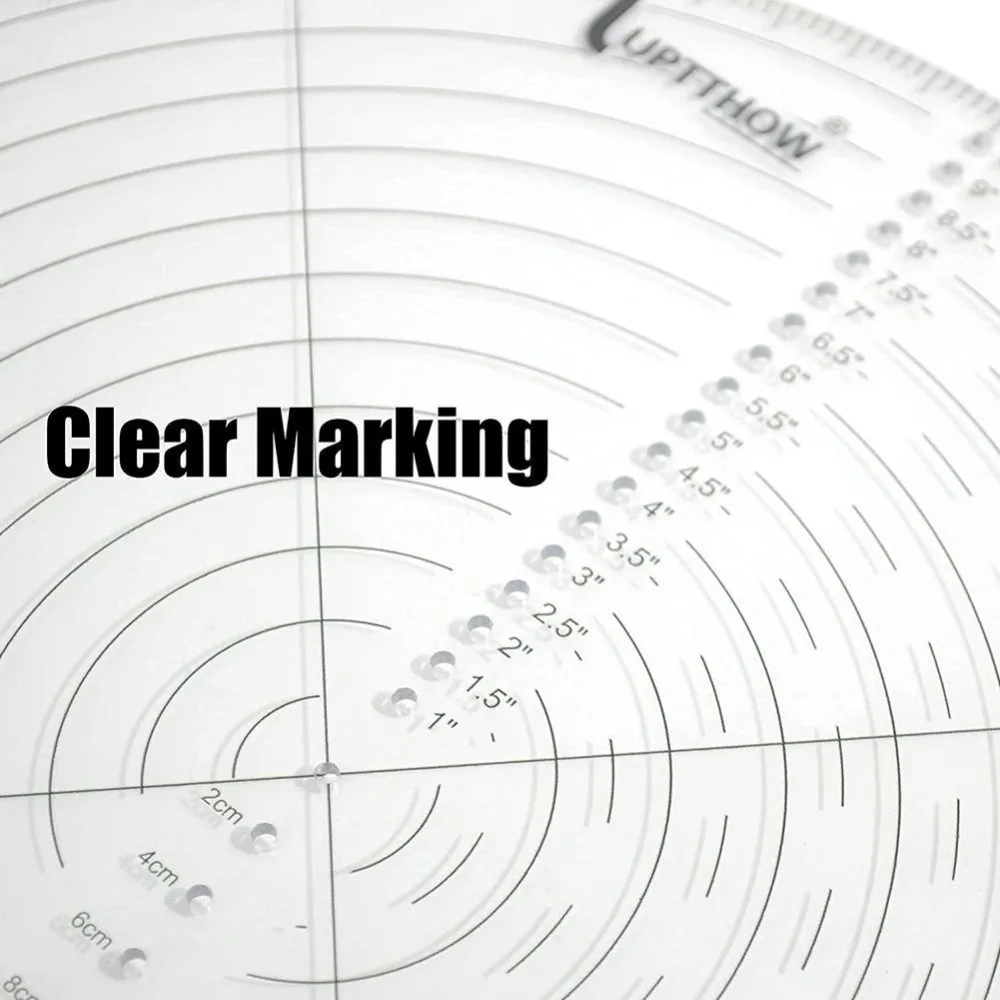 Acrylic Round Center Woodturners Center Finder Compass Circle Cutter Plastic Ruler Protractor