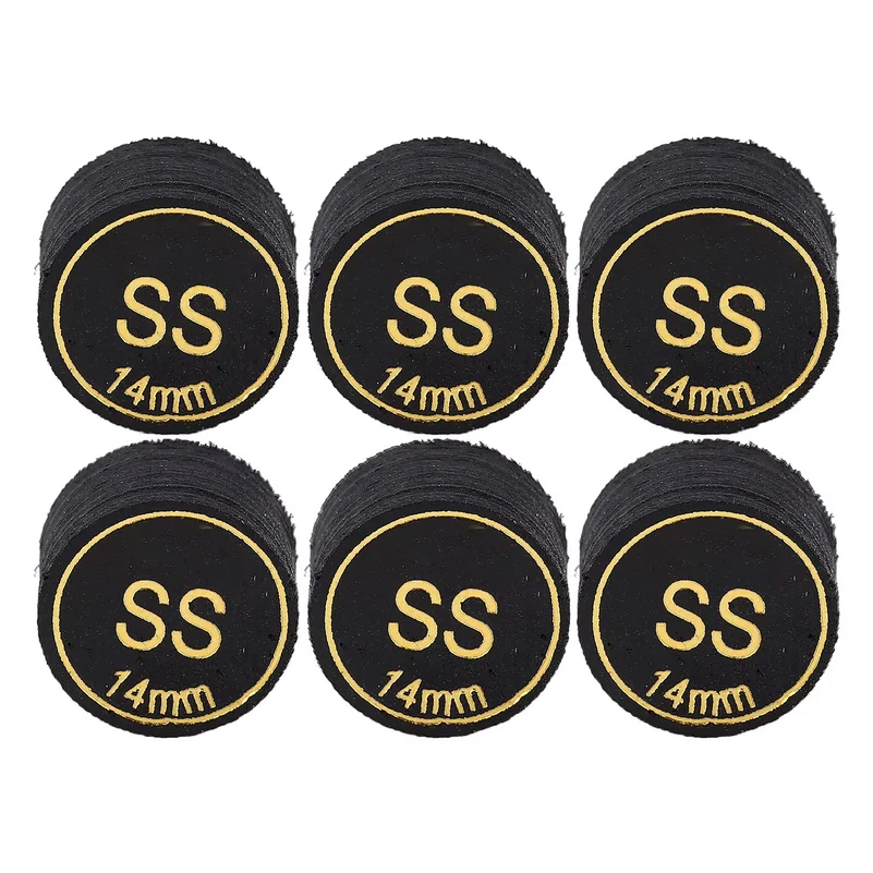 6Pcs 14MM Pool  Tips Professional Multi Layers Billiard Pool  Tips Replacement for Pool s and Snooker
