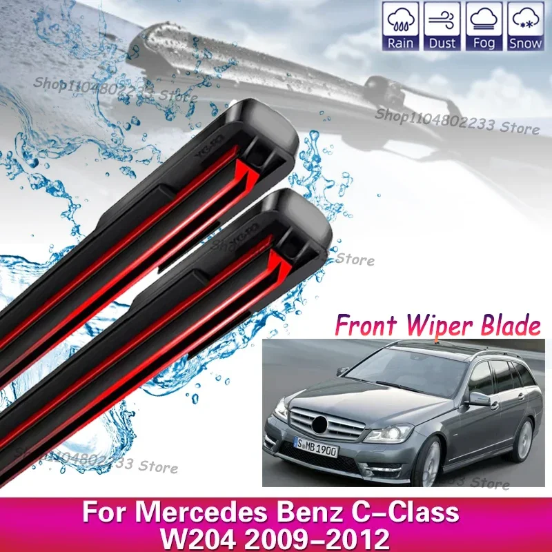 

For 2009-2012 Mercedes-Benz C-Class W204 Windshield Windshield Window 24'+24', Car Wiper 2 Front Wiper Blades Auto Accessories