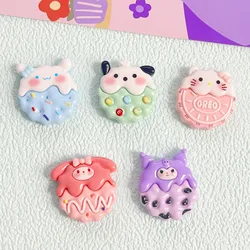 10PCS Kawai bright surface Cartoon biscuit animal Flat bottom Scrapbook Diy Jewelry hair clips Ornament Accessories A15