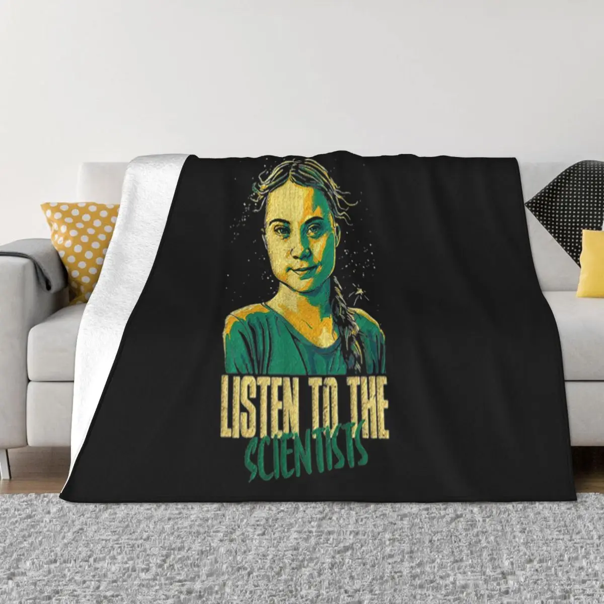 Greta Thunberg Listen To The Scientists Youth Street Style Simple Straight Women Rap Best Selling Personalized Throw Blanket