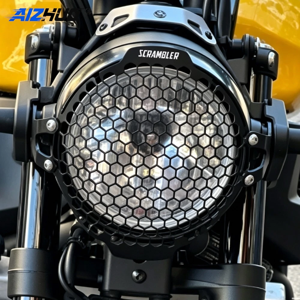 For Ducati Scrambler 400 Scrambler 800 2015 - 2025 2026 Motorcross Head light Lamp Grid Cover Motorcycle Headlight Grille Guard