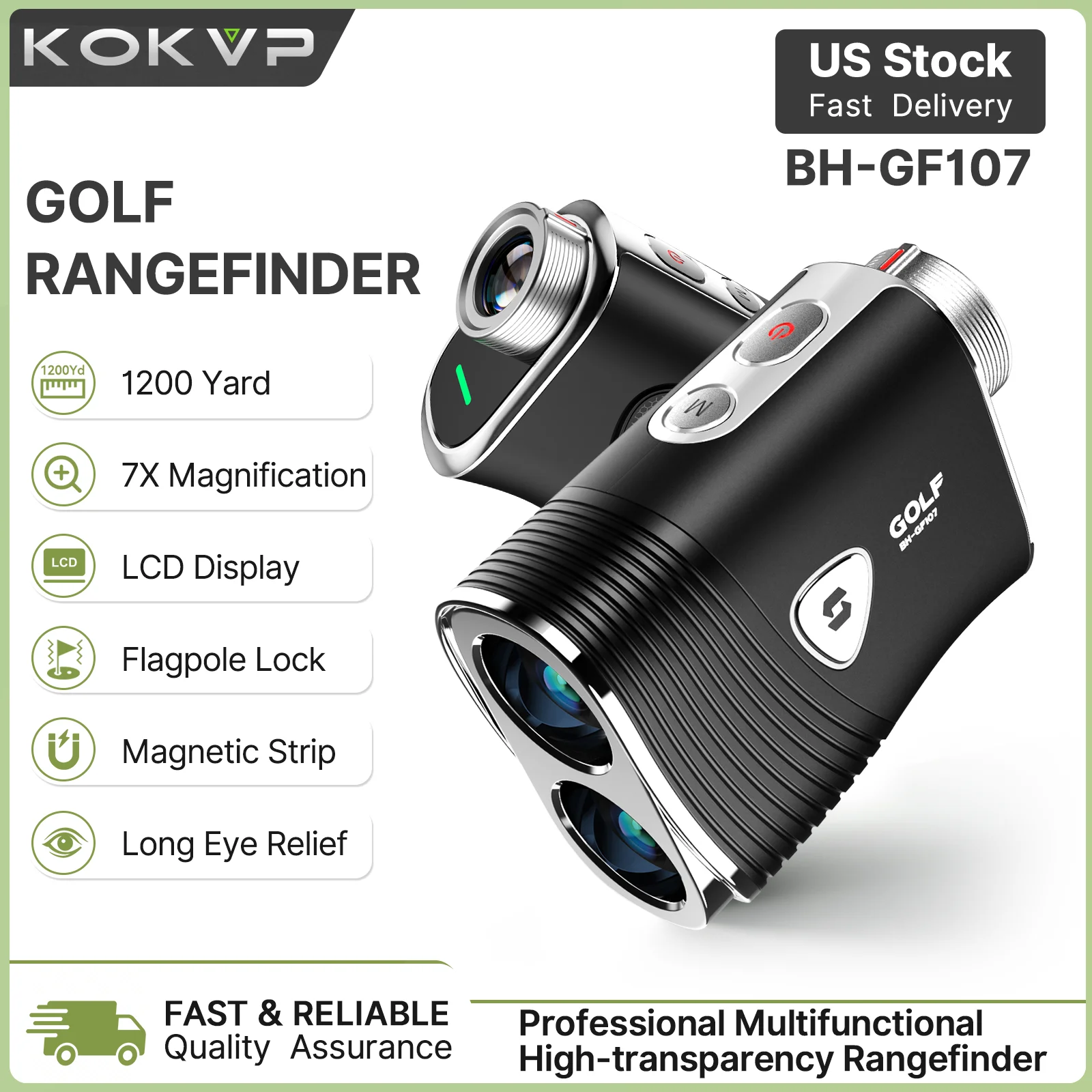 Golf Rangefinder 1200 Yards Rangefinder with Slope Compensation Flag Lock Vibration 7X Magnification LCD Long Eye Relief Magnetic USB Rechargeable Range Finder Telescope for Golfers and Outdoor Measuring