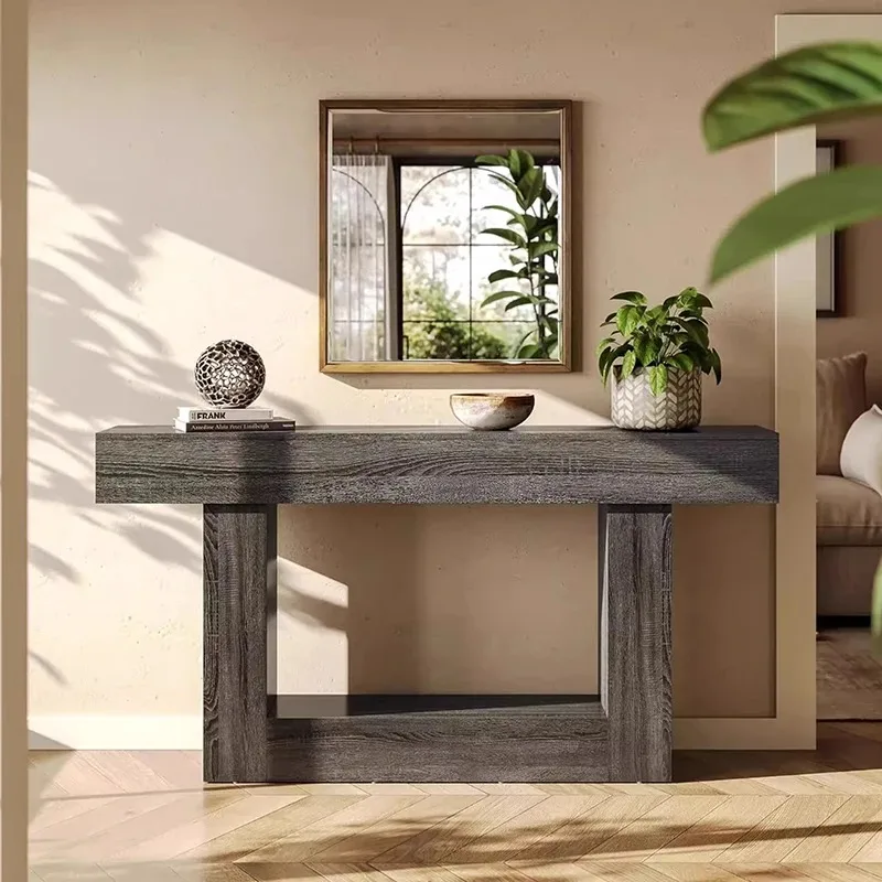 

For Modern Wood Console Table Wabi Sabi Storage Living Room Luxury Console Table Minimalist Vintage Console House Furniture