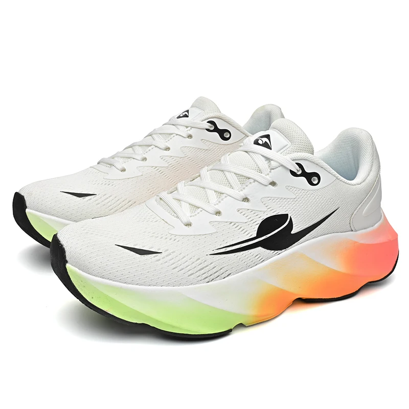 

Спортивная и повседневная обувь, мужская обувь, кроссовки для марафона с увеличенной воздушной подушкой, износостойкая резиновая подошва из тканого материала для всех сезонов, защита от износа