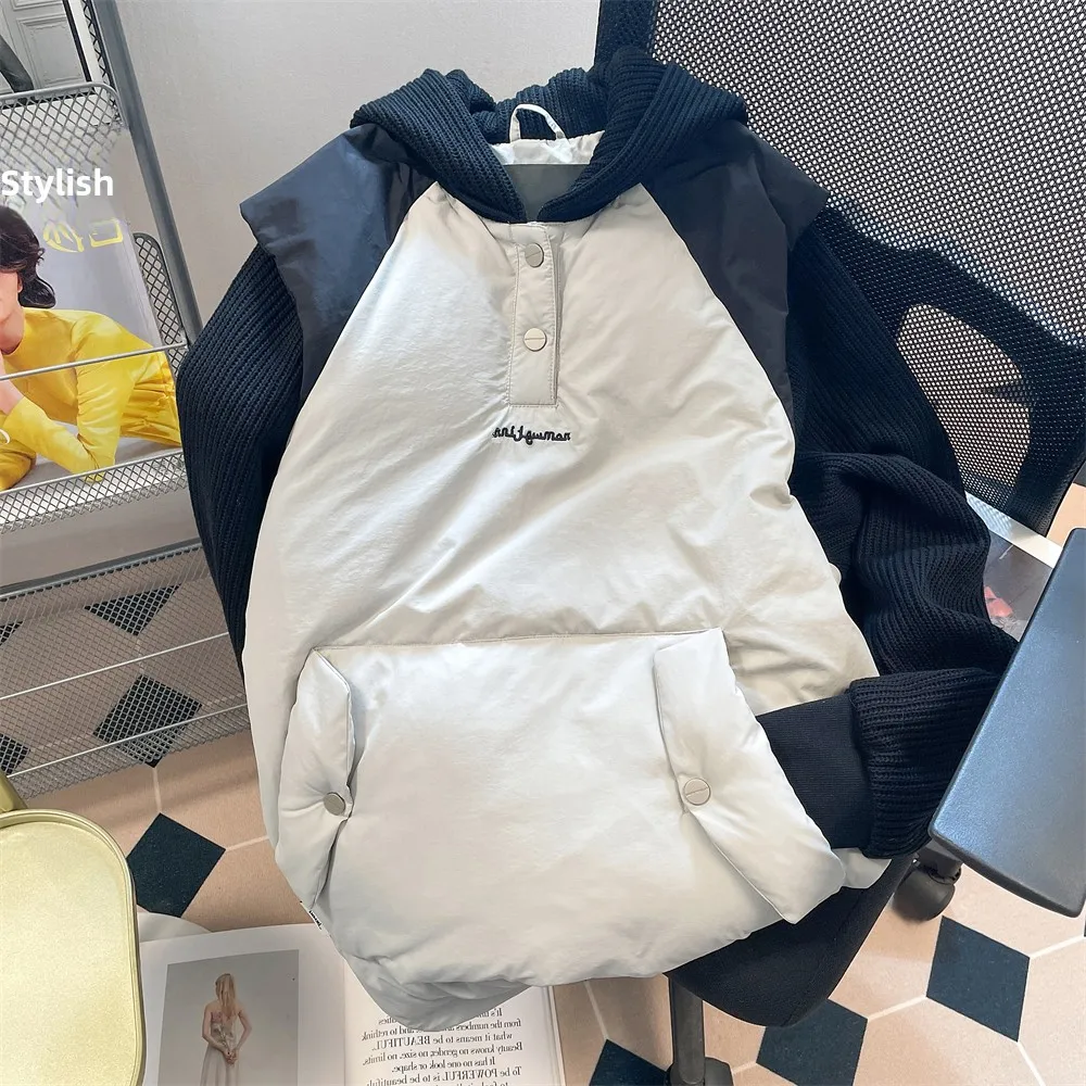 

Корейский дизайн Sense с капюшоном из Thiened Cotton Jaet, мужское зимнее модное маленькое хлопковое пальто высокого класса, верхняя одежда