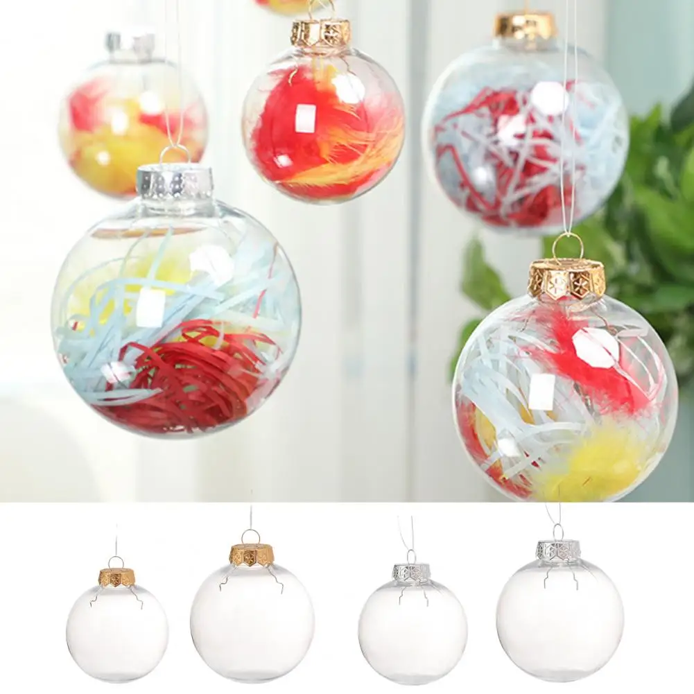 Christmas Transparent Ball Plastic Christmas Trees Ball Open Ball Box Bauble Ornament Wedding Gift Present Party Home Decoration