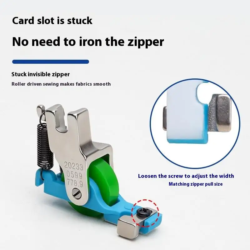 1pc Unsichtbare Einstellbare Zipper Guide Nähfuß Für Einzelne Nadel Steppstich Industrielle Nähmaschine Zubehör Teile