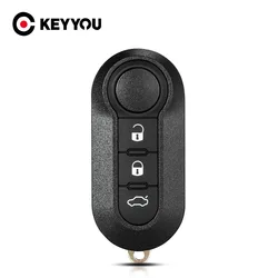 KEYYOU-funda plegable para llave de coche, carcasa para mando a distancia de 10x3 botones, alarma, Fob sin llave para FIAT 500, Panda, Punto Bravo, botón blanco