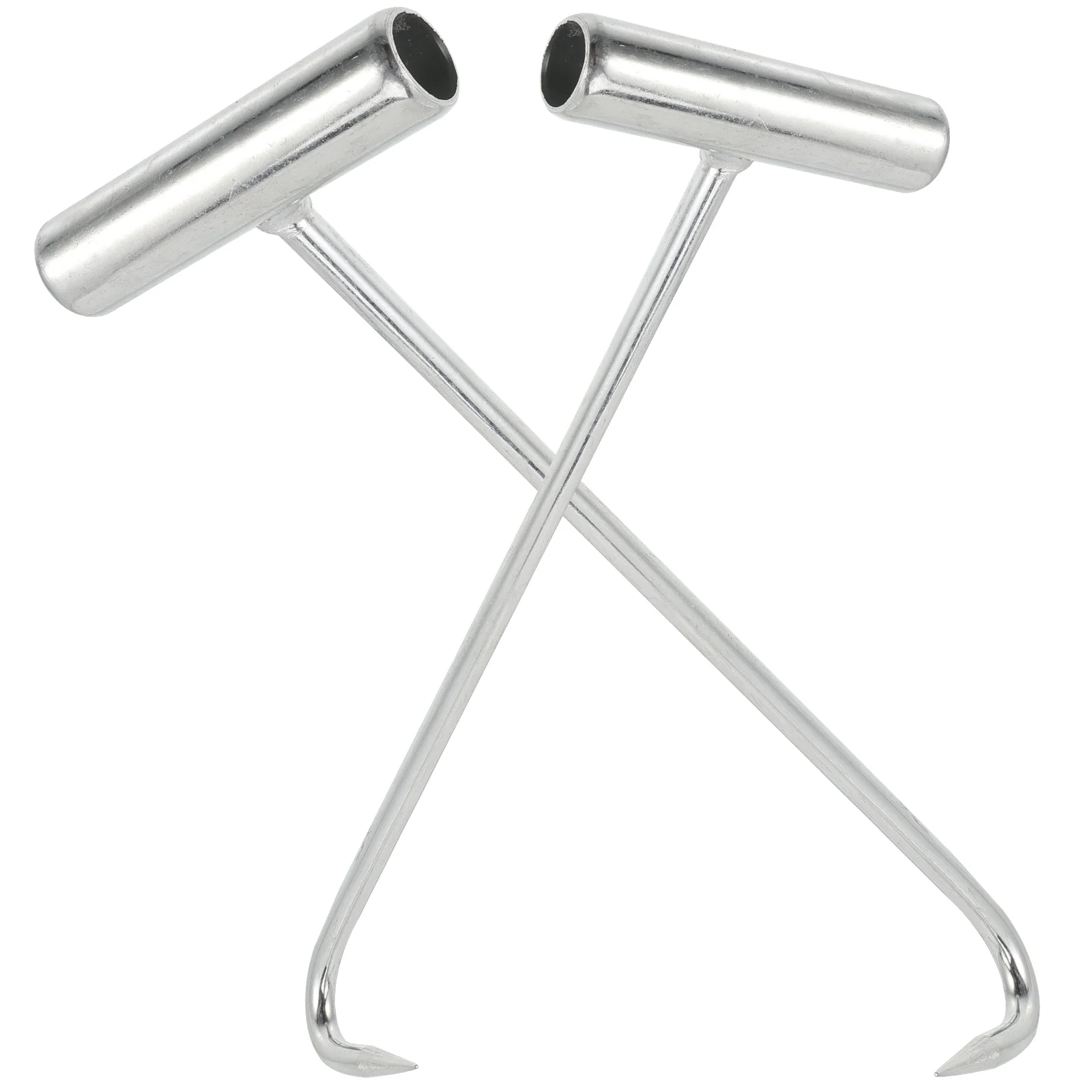 2 Pcs Hand Hook Wall Guitar Hanger Pull Shaped for Lifting Manhole Cover Tool T-shape Iron Lifter Lid