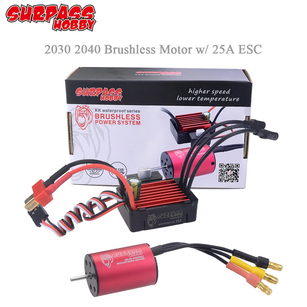 

Surpass Hobby 2030 2040 Waterproof Brushless Motor w/ 25A 35A ESC for 1/18 1/20 1/24 RC Car Wltoys Remo Hobby Timaya RC Parts