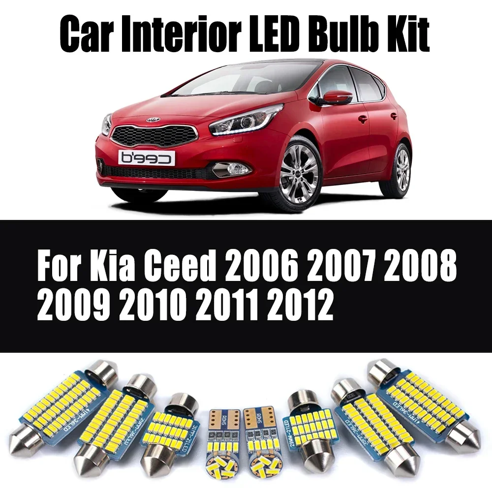

11Pcs LED Interior Reading Light Map Dome Trunk Bulb Kit Canbus For Kia Ceed 2006 2007 2008 2009 2010 2011 2012 Car Accessories