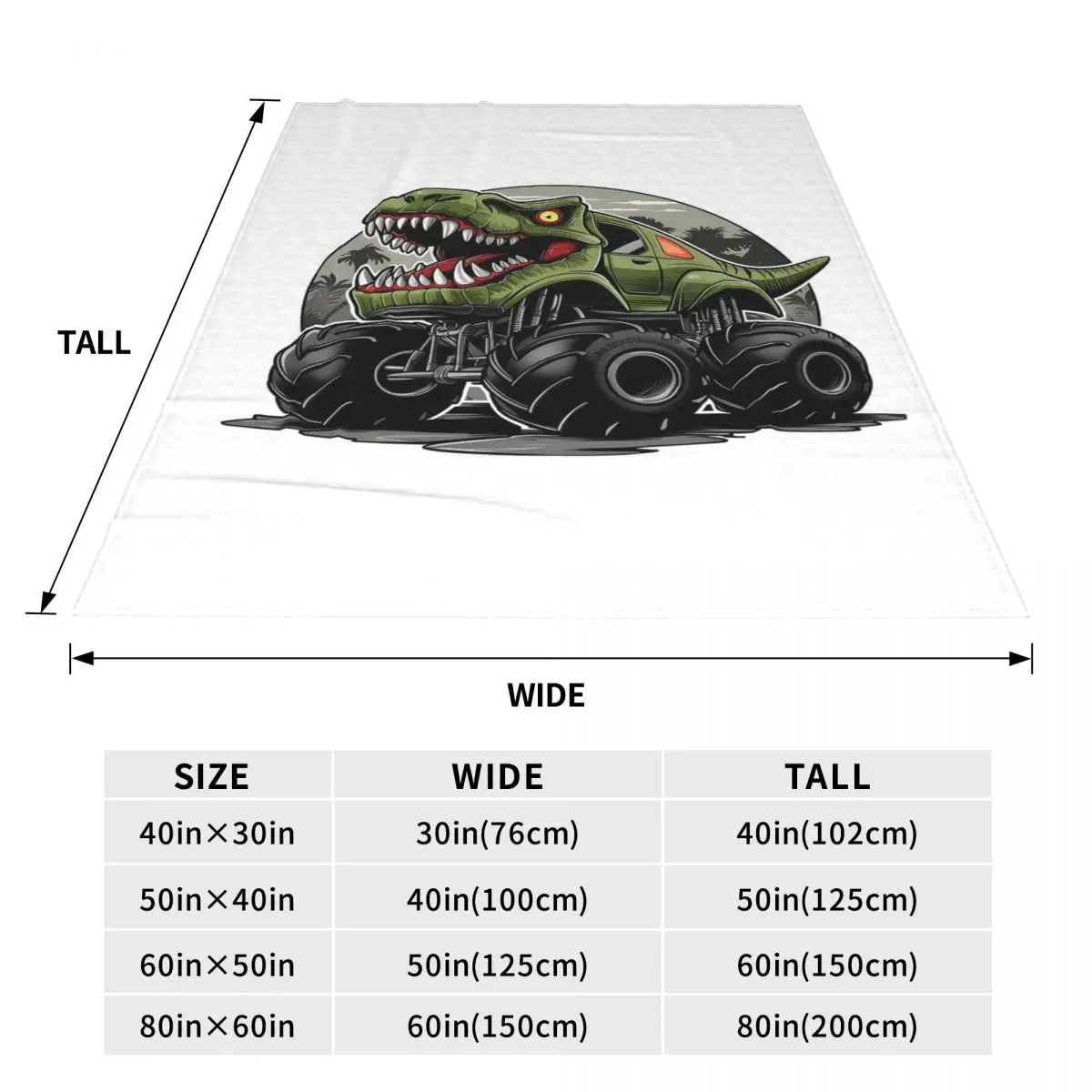 Cartoon Monster Truck In The Mountain Blanket Soft Warm Flannel Throw Blanket Bedding for Bed Travel Home Couch
