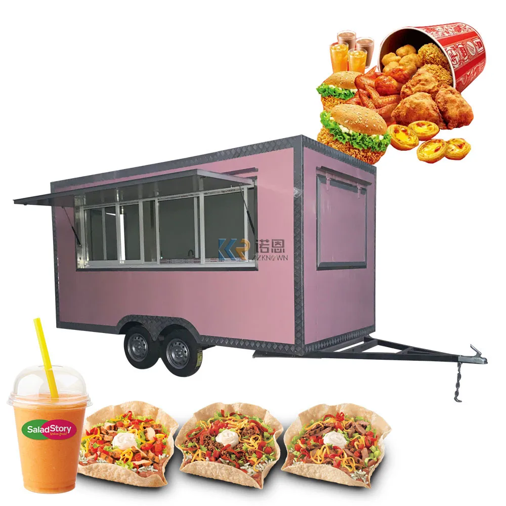 2023  Food Cart With Refrigerator Truck Burger Mobile Fast Modern Food Trailer with Full Kitchen Equipments