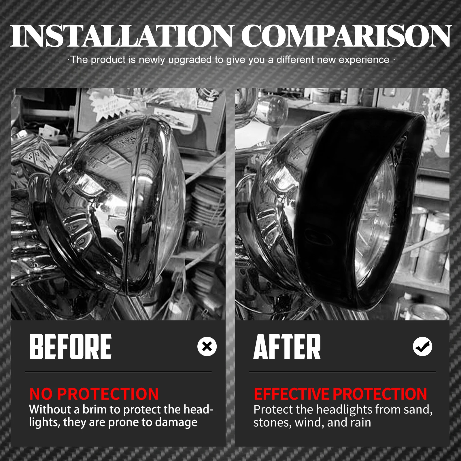 Motorcycle Visor Headlight Trim Ring Bezel LED Head Lamp Trim Cover For Harley Softail Fat Boy FLS FLST FLSTFB FLSTC FLRT 94-17