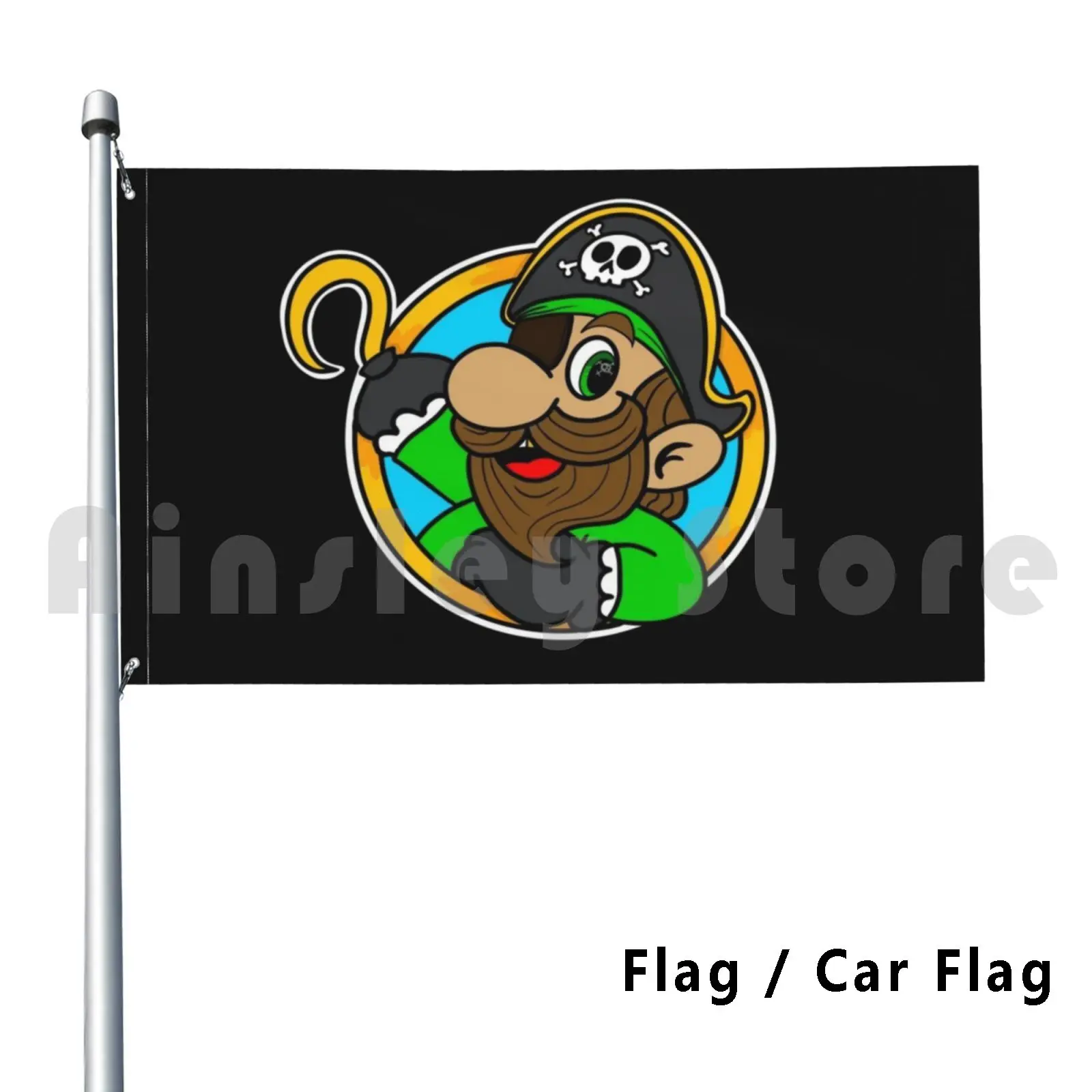 Pirate Outdoor Decor Flag Car Flag Pirate Hook Ship Plunder Pillage Skull Jolly Roger Skull And Crossbones Beard