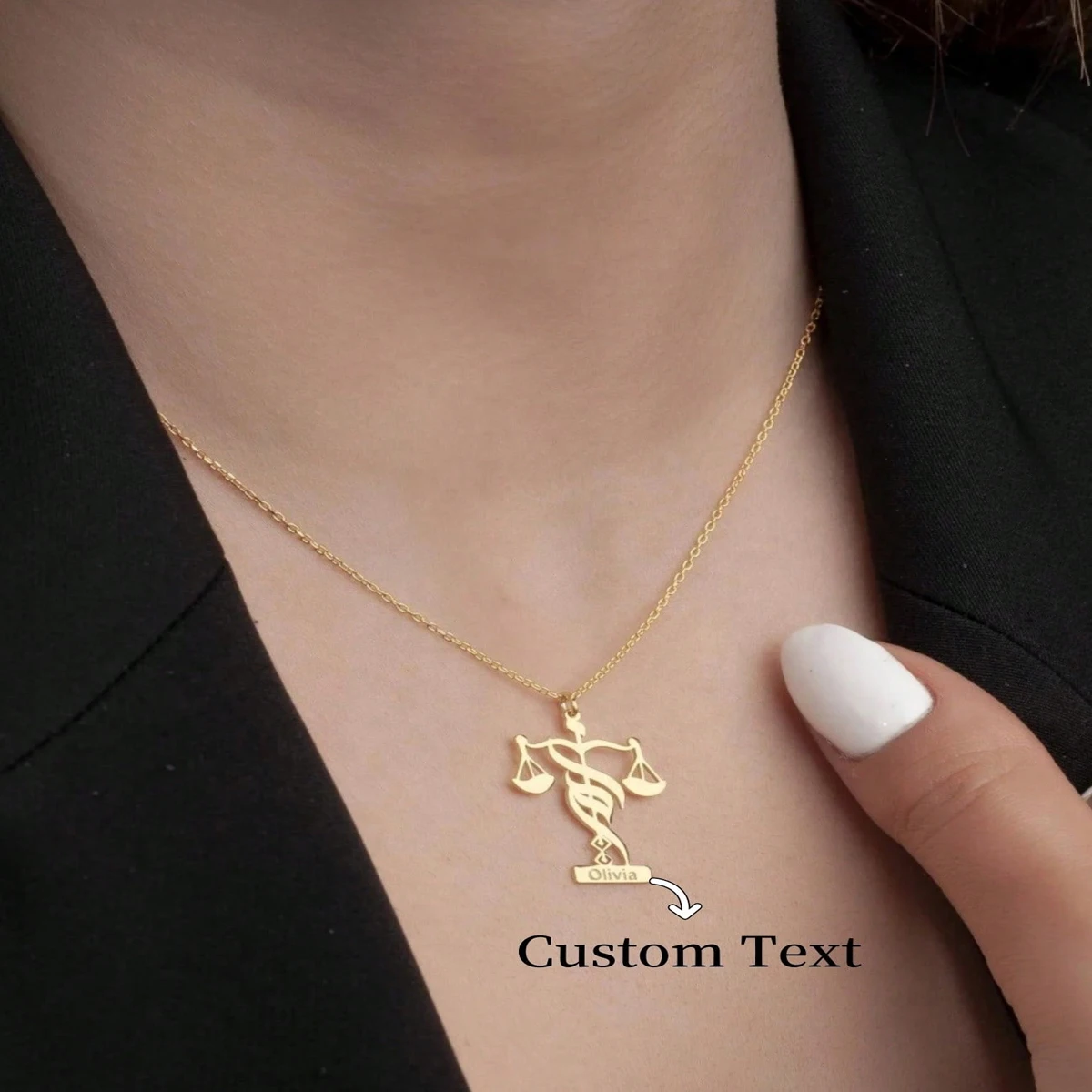 

Custom Name Pendant Necklace For Women Custom Balance Necklaces for Lawyers and Prosecutors To Wear Holiday Gifts Jewelry